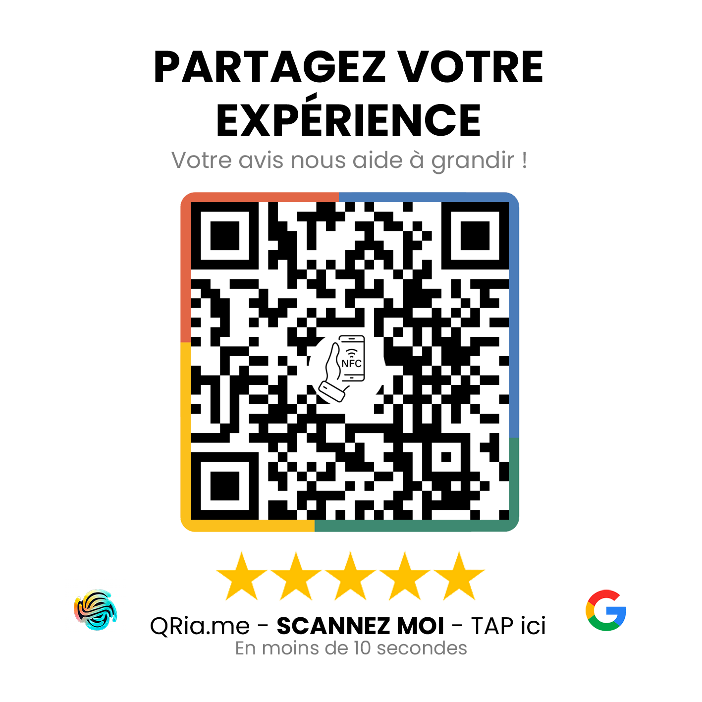 Exemple de QR Code pour récupérer des avis Google