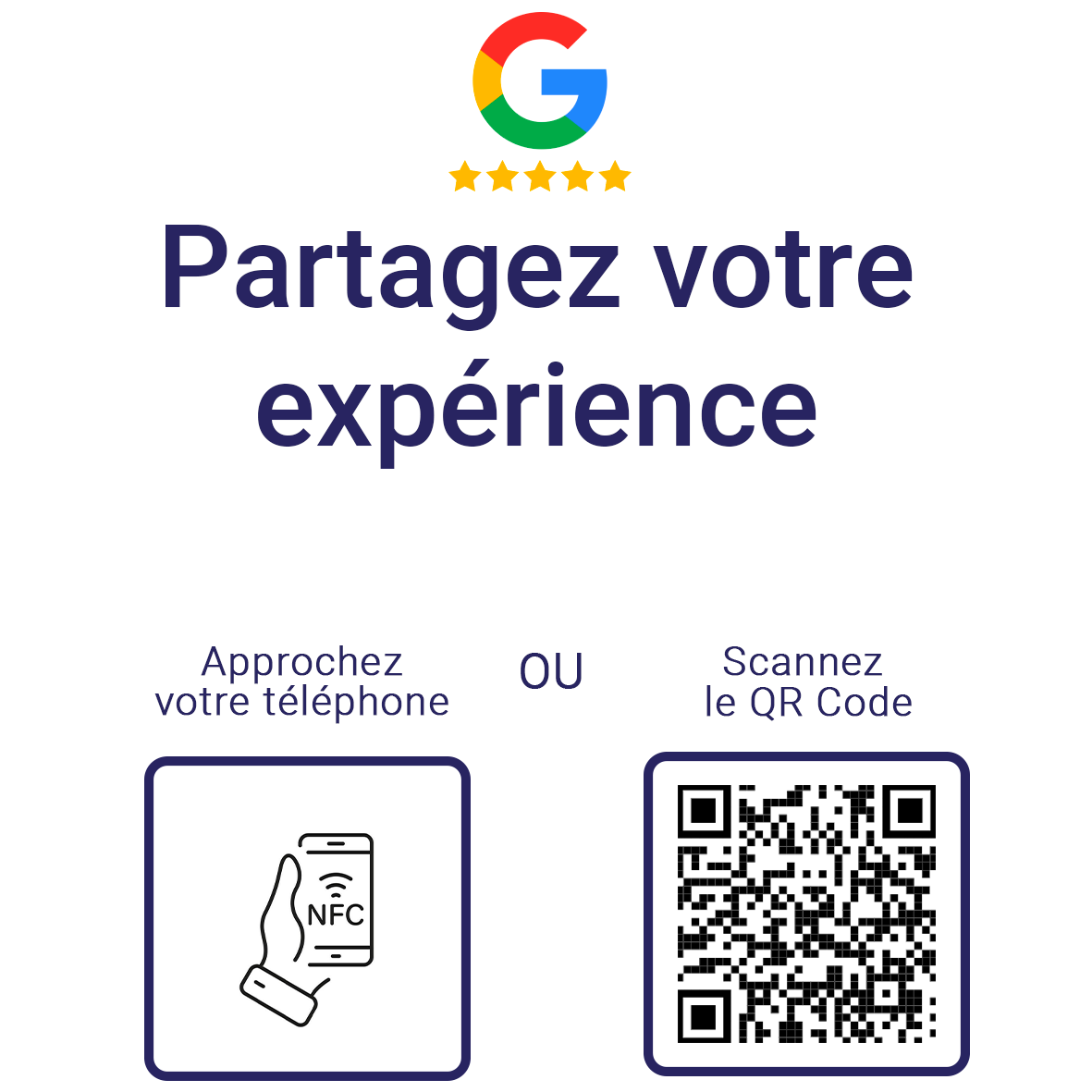 Exemple de QR Code pour récupérer des avis Google
